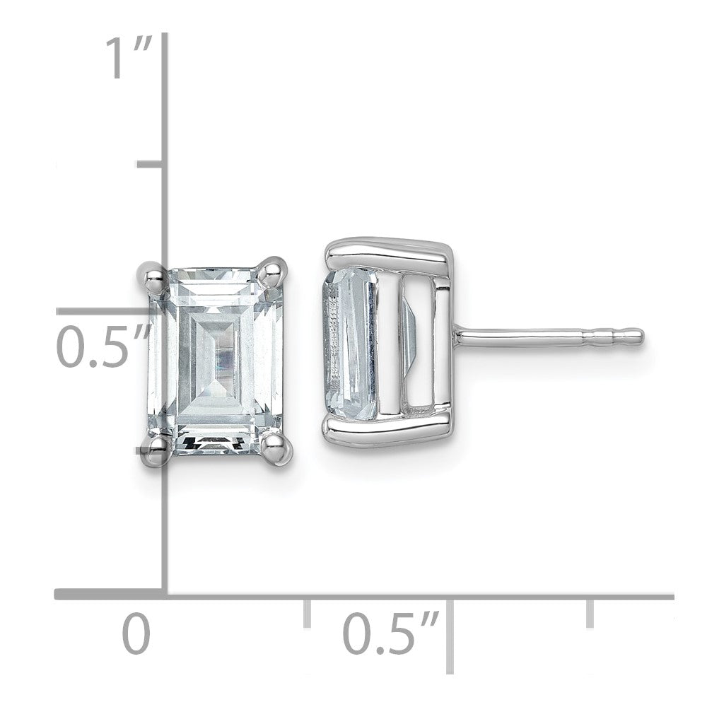 14K White Gold 5 Ctw Certified Lab Grown Diamond Vs+ F+ Emerald 4 Prong Heavy Wt. Stud Earrings