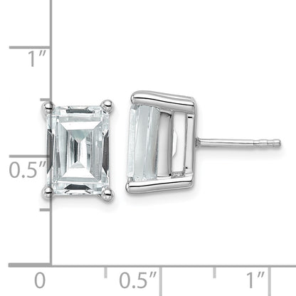 14k White Gold 6 ctw Lab Grown Diamond VS/SI+ G+ Emerald 4 Prong Heavy Wt. Stud Earrings