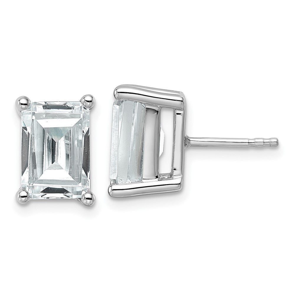 14k White Gold 6 ctw Lab Grown Diamond VS/SI+ G+ Emerald 4 Prong Heavy Wt. Stud Earrings