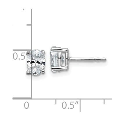 14k White Gold 1 ctw Lab Grown Diamond VS/SI+ G+ Oval 4 Prong Heavy Wt. Stud Earrings