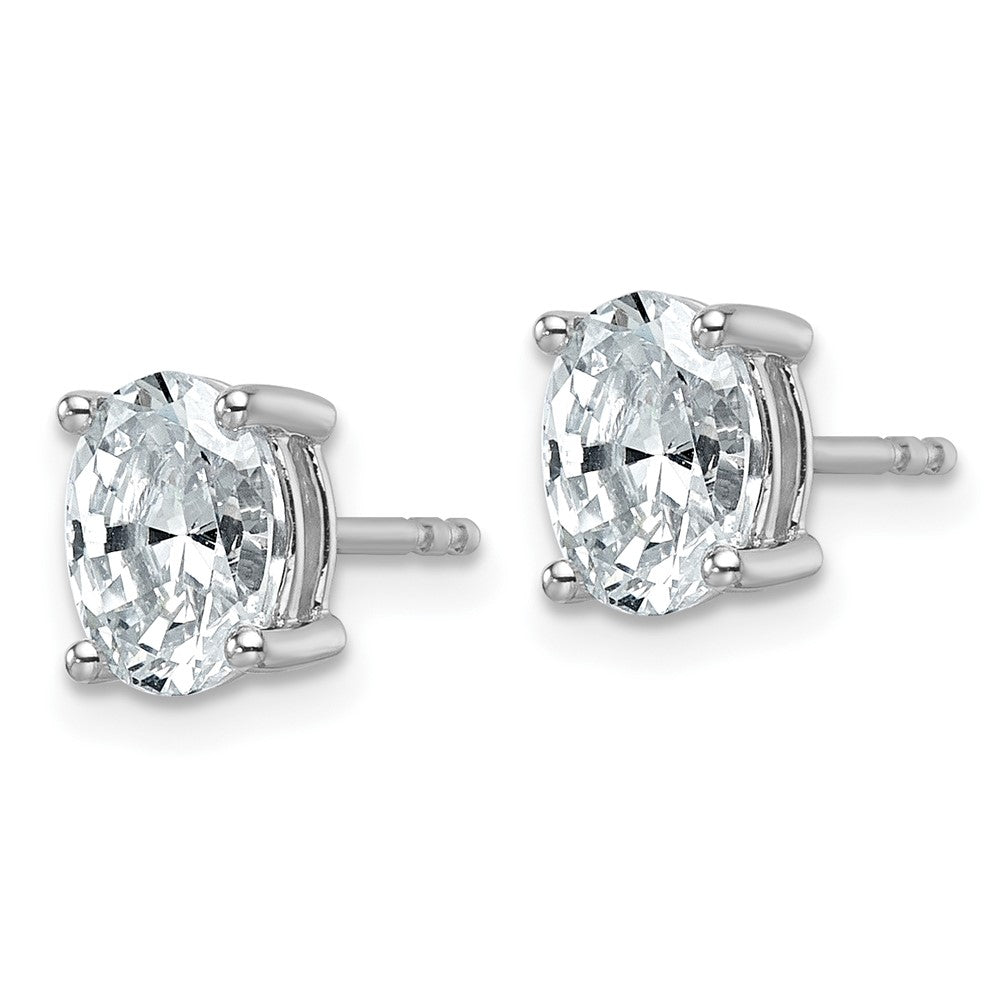 14k White Gold 1 1/2 ctw Certified Lab Grown Diamond VS/SI+ G+ Oval 4 Prong Heavy Wt. Stud Earrings