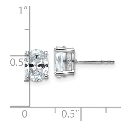 14k White Gold 1 1/2 ctw Certified Lab Grown Diamond VS/SI+ G+ Oval 4 Prong Heavy Wt. Stud Earrings