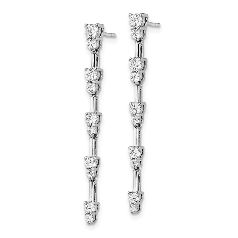 14k White Gold 1 Ct. Lab Grown Diamond VS/SI+ G+ Dangle Post Earrings