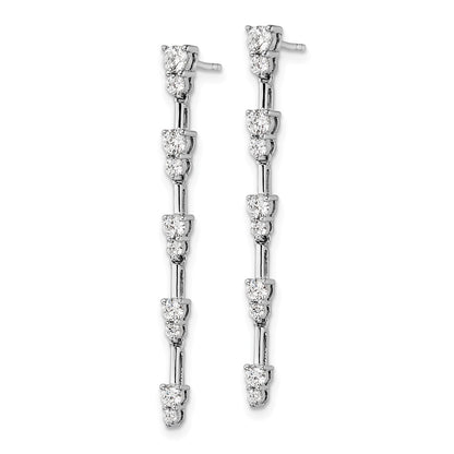 14k White Gold 1 Ct. Lab Grown Diamond VS/SI+ G+ Dangle Post Earrings