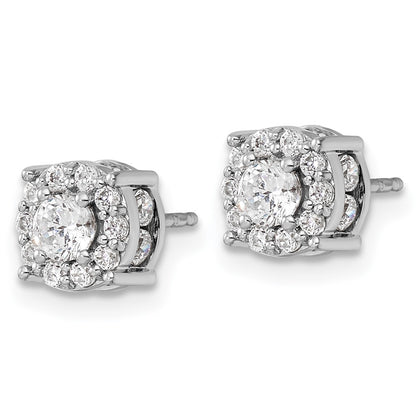 14k White Gold 1 Ct. Lab Grown Diamond VS/SI+ G+ Post Earrings