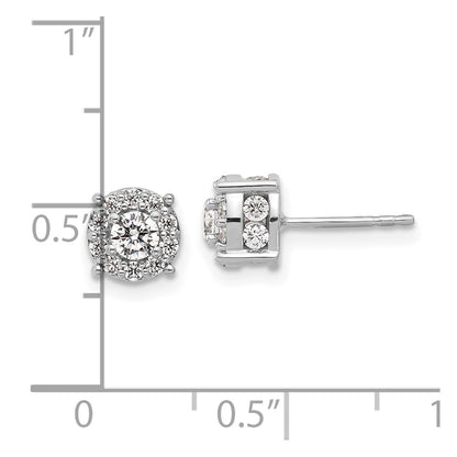 14k White Gold 1 Ct. Lab Grown Diamond VS/SI+ G+ Post Earrings