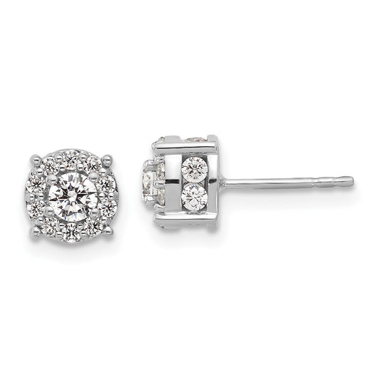 14k White Gold 1 Ct. Lab Grown Diamond VS/SI+ G+ Post Earrings