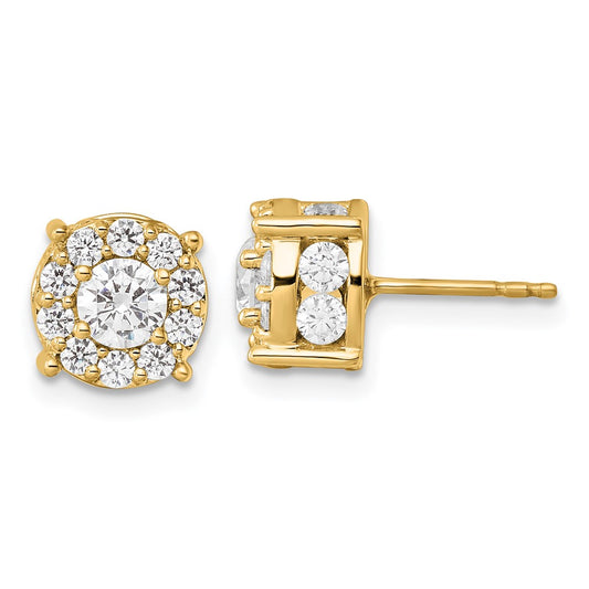 10k Yellow Gold 2 Ct. Lab Grown Diamond VS/SI+ G+ Post Earrings