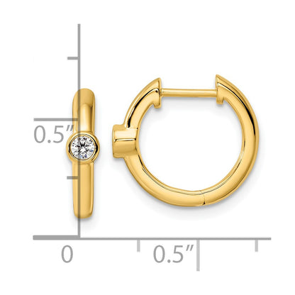 14K Yellow Gold True Origin 1/8 Carat Lab Grown Diamond Vs Def Hinged Hoop Earrings