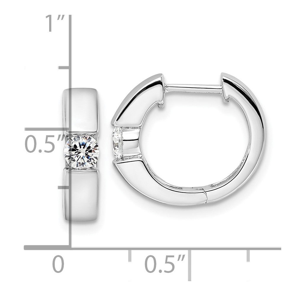 14K White Gold True Origin 1/4 Carat Lab Grown Diamond Vs Def Hinged Hoop Earrings