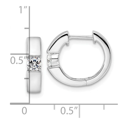 14K White Gold True Origin 1/4 Carat Lab Grown Diamond Vs Def Hinged Hoop Earrings