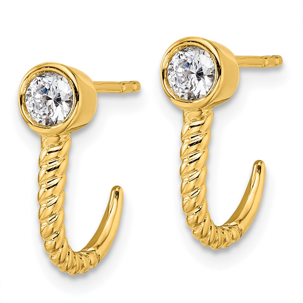14K Yellow Gold True Origin 1/3 Carat Lab Grown Diamond Vs Def J Hoop Earrings