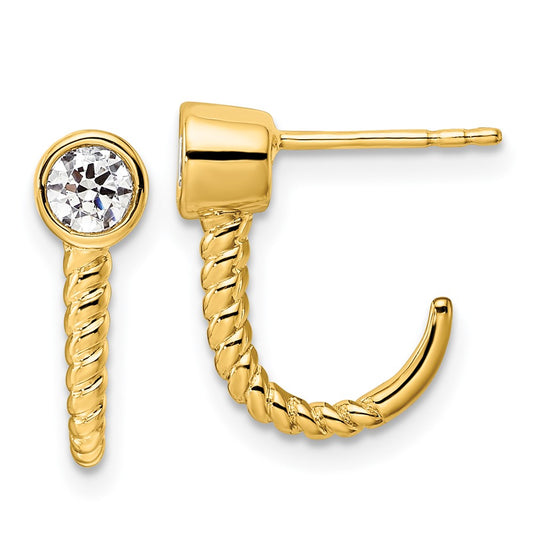 14K Yellow Gold True Origin 1/3 Carat Lab Grown Diamond Vs Def J Hoop Earrings