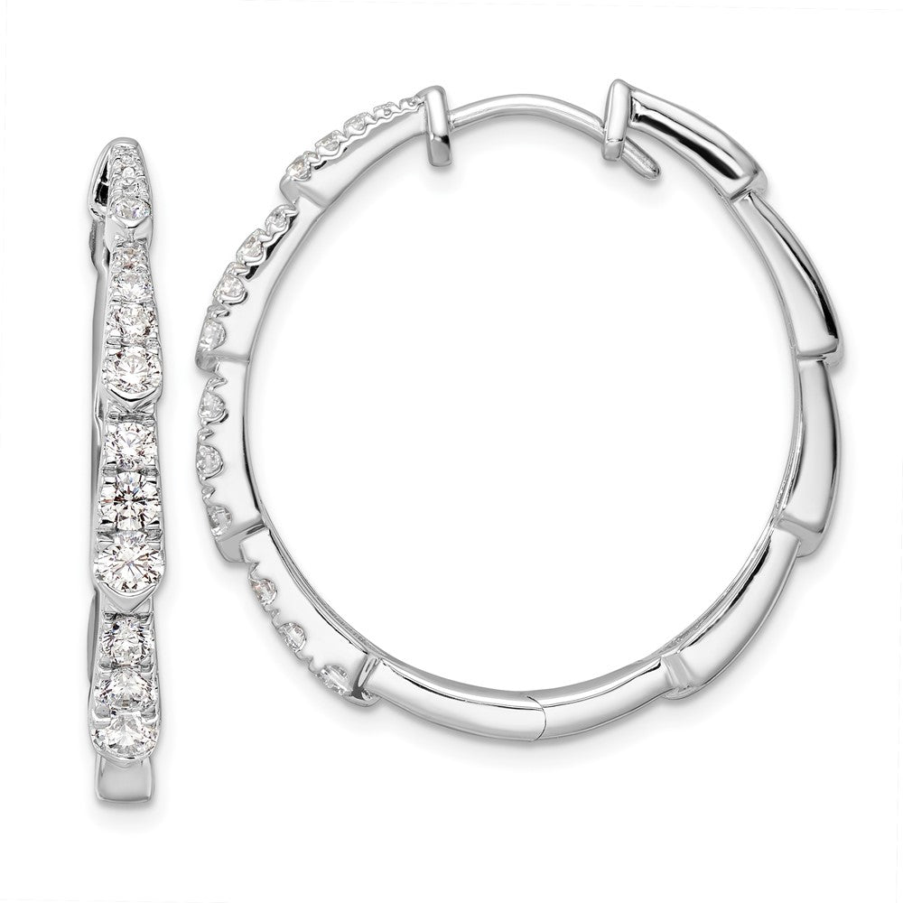 14K White Gold True Origin 1 1/5 Carat Lab Grown Diamond Vs Def Fancy Hoop Earrings