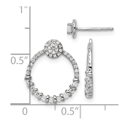 14K White Gold Lab Grown VS/SI+ G+ Diamond Circle Jacket and Post Earrings