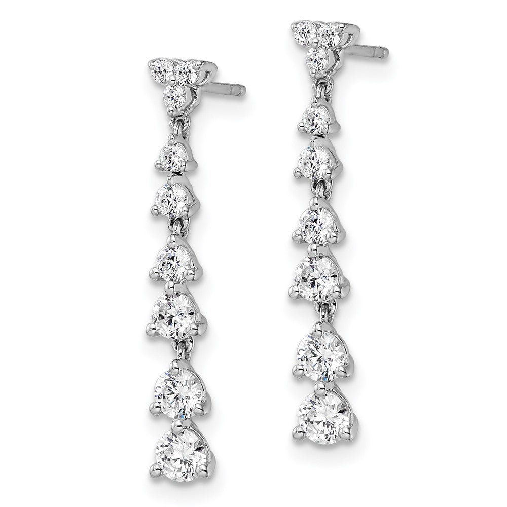 14k White Gold 1 Ct. Lab Grown Diamond VS/SI+ G+ Dangle Post Earrings