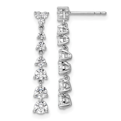14k White Gold 1 Ct. Lab Grown Diamond VS/SI+ G+ Dangle Post Earrings