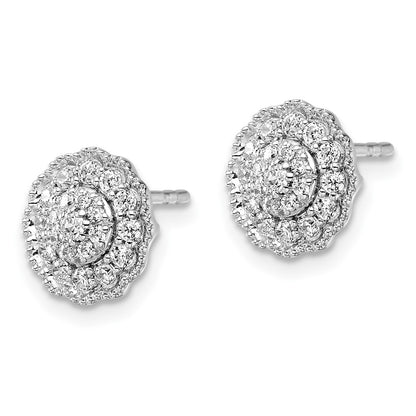 14k White Gold 1/2 Ct. Lab Grown Diamond VS/SI+ G+ Halo Post Earrings