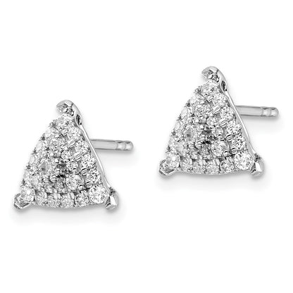 14k White Gold 1/2 Ct. Lab Grown Diamond VS/SI+ G+ Triangle Cluster Post Earrings