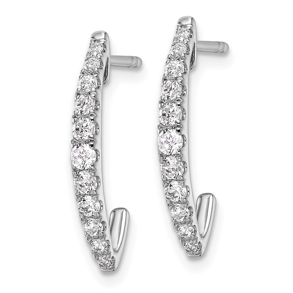 14K White Gold True Origin 1/2 Carat Lab Grown Diamond Vs Def J Hoop Earrings