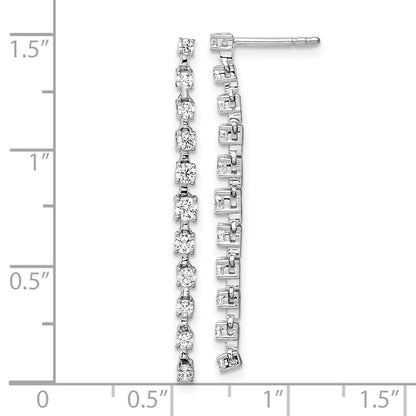 14k White Gold 3/4 Ct. Lab Grown Diamond VS/SI+ G+ Dangle Post Earrings