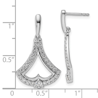 14k White Gold 1 Ct. Lab Grown Diamond VS/SI+ G+ Post Dangle Earrings