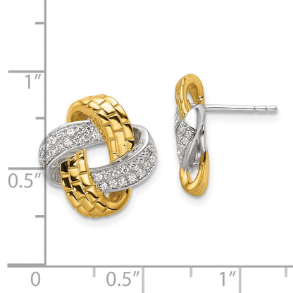 14k Two-Tone 1/3 Ct. Lab Grown Diamond VS/SI+ G+ Love Knot Post Earrings
