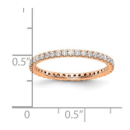 14k Rose Gold 1/2 Ct. Lab Grown Diamond VS/SI+ G+ Shared Prong Eternity Band Ring