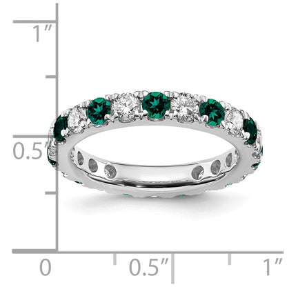 14k White Gold 1 1/5 Ct. Lab Grown Diamond VS/SI+ G+ and Lab Created Alexandrite Eternity Band Ring
