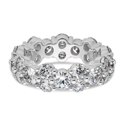14K White Gold True Origin Lab Grown Diamond Vs Def 3 1/5 Carat Size 4 Eternity Band