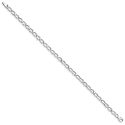 7.5 Inch 14K White Gold Polished Open Link Bracelet