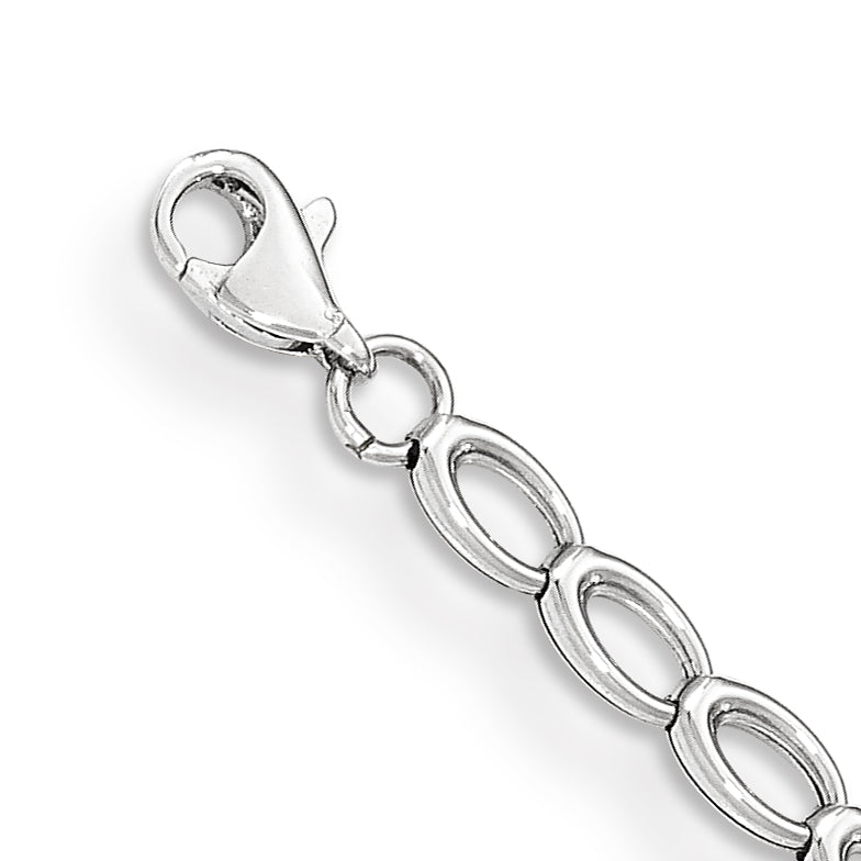 7.5 Inch 14K White Gold Polished Open Link Bracelet
