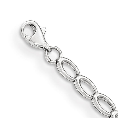 7.5 Inch 14K White Gold Polished Open Link Bracelet