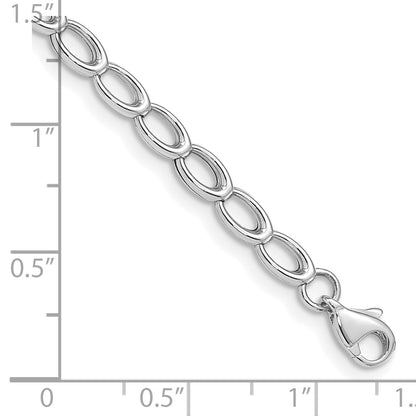 7.5 Inch 14K White Gold Polished Open Link Bracelet