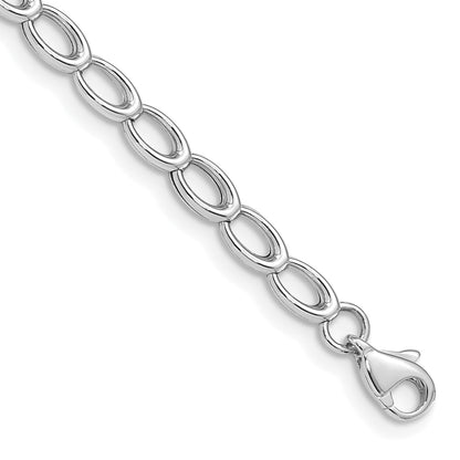 7.5 Inch 14K White Gold Polished Open Link Bracelet