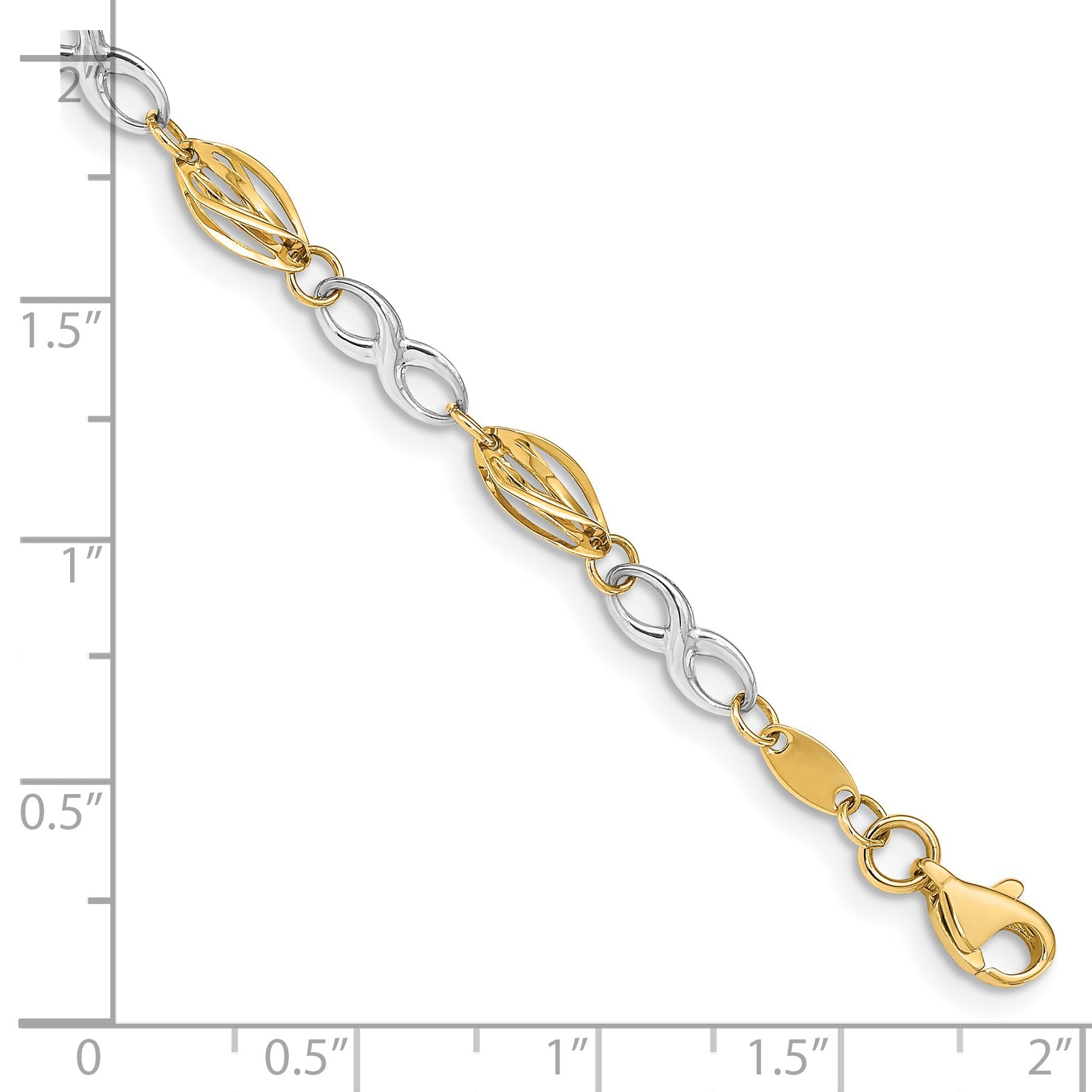 7.5 Inch 14K Two-Tone Polished Infinity Symbol 7.5In Bracelet