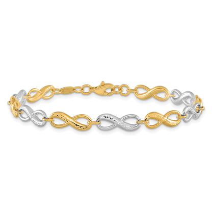 7.5 Inch 14K Two-Tone Infinity Symbol Bracelet