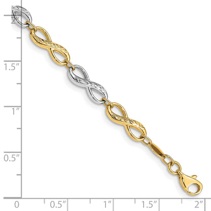 7.5 Inch 14K Two-Tone Infinity Symbol Bracelet