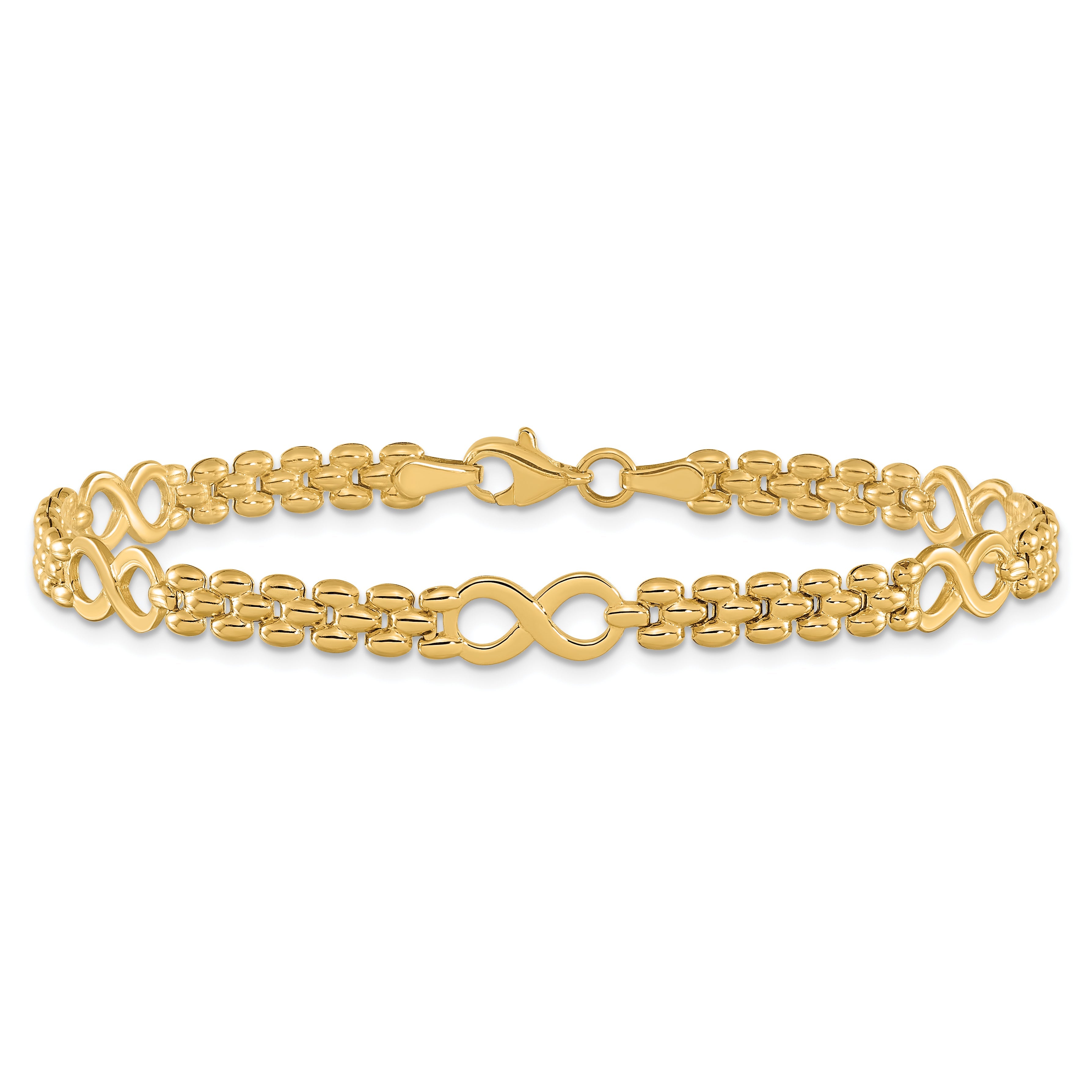 7.5 Inch 14K Polished Infinity And Fancy Link 7.5In Bracelet