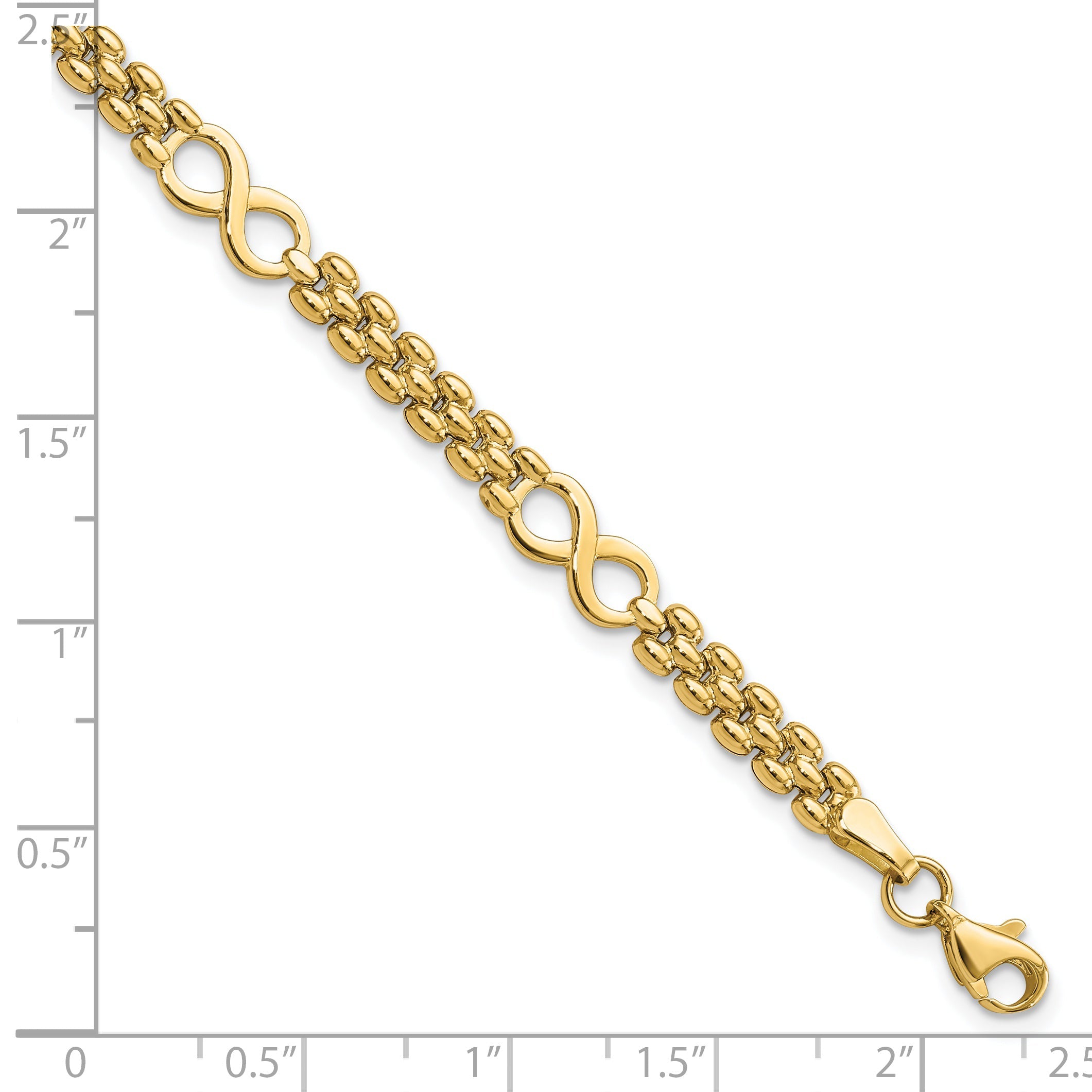 7.5 Inch 14K Polished Infinity And Fancy Link 7.5In Bracelet