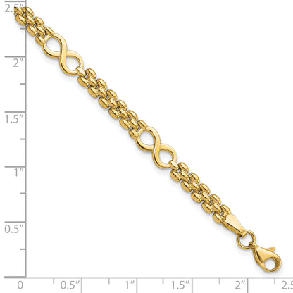 7.5 Inch 14K Polished Infinity And Fancy Link 7.5In Bracelet