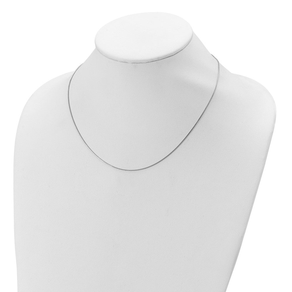 18 Inch Sterling Silver Ss Rh Plated .85mm Box 1In+1In Adjustable Chain Necklace