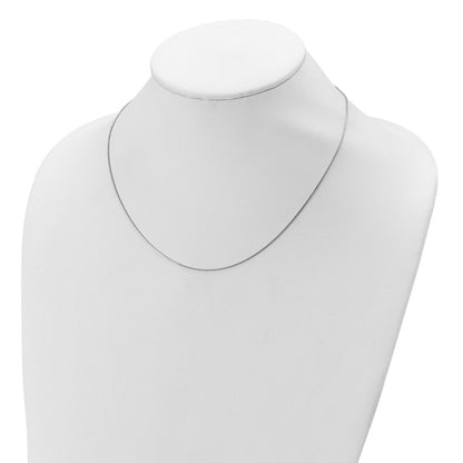 18 Inch Sterling Silver Ss Rh Plated .85mm Box 1In+1In Adjustable Chain Necklace