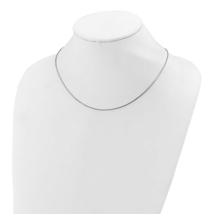 18 Inch Sterling Silver Ss Rh Plated 1.1mm Box 1In+1In Adjustable Chain Necklace