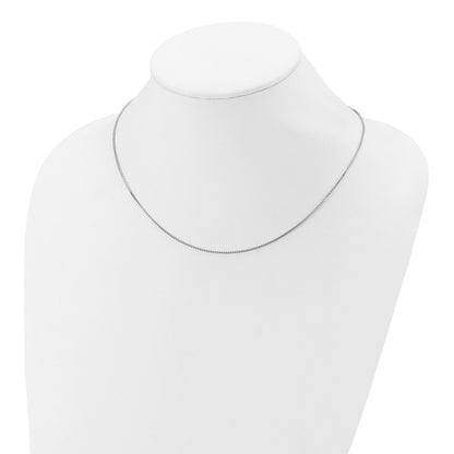 18 Inch Sterling Silver Ss Rh Plated 1.1mm Box 1In+1In Adjustable Chain Necklace