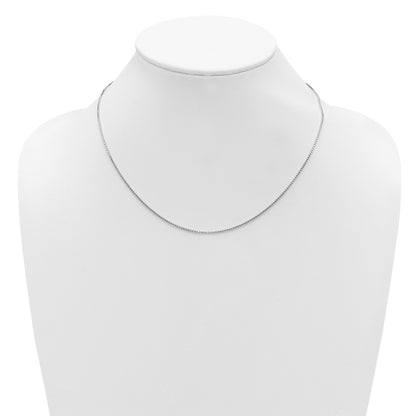 18 Inch Sterling Silver Ss Rh Plated 1.2mm Box 1In+1In Adjustable Chain Necklace