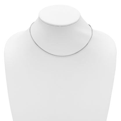 18 Inch Sterling Silver Ss Rh Plated 1.5mm Box 1In+1In Adjustable Chain Necklace