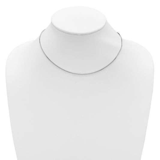 18 Inch Sterling Silver Ss Rh Plated 1.5mm Box 1In+1In Adjustable Chain Necklace