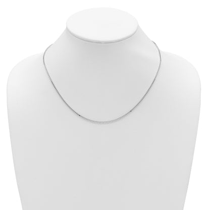 18 Inch Sterling Silver Ss Rh Plated 1.5mm Box 1In+1In Adjustable Chain Necklace