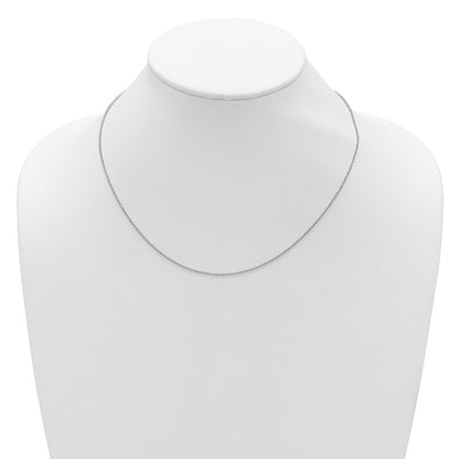 18 Inch Sterling Silver Rh Plated 1.5mm Round Box 1In+1In Adj. Chain Necklace